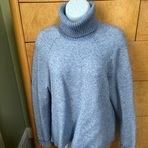 J. Crew Heather Blue Super soft yarn Turtleneck Sweater